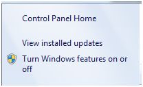 Turn Windows features on or off